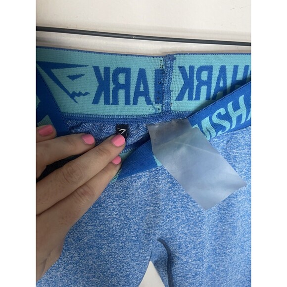 Gym shark Womens XS Leggings Two Tone Blue Aqua  Dry Moisture management Active - Picture 4 of 7